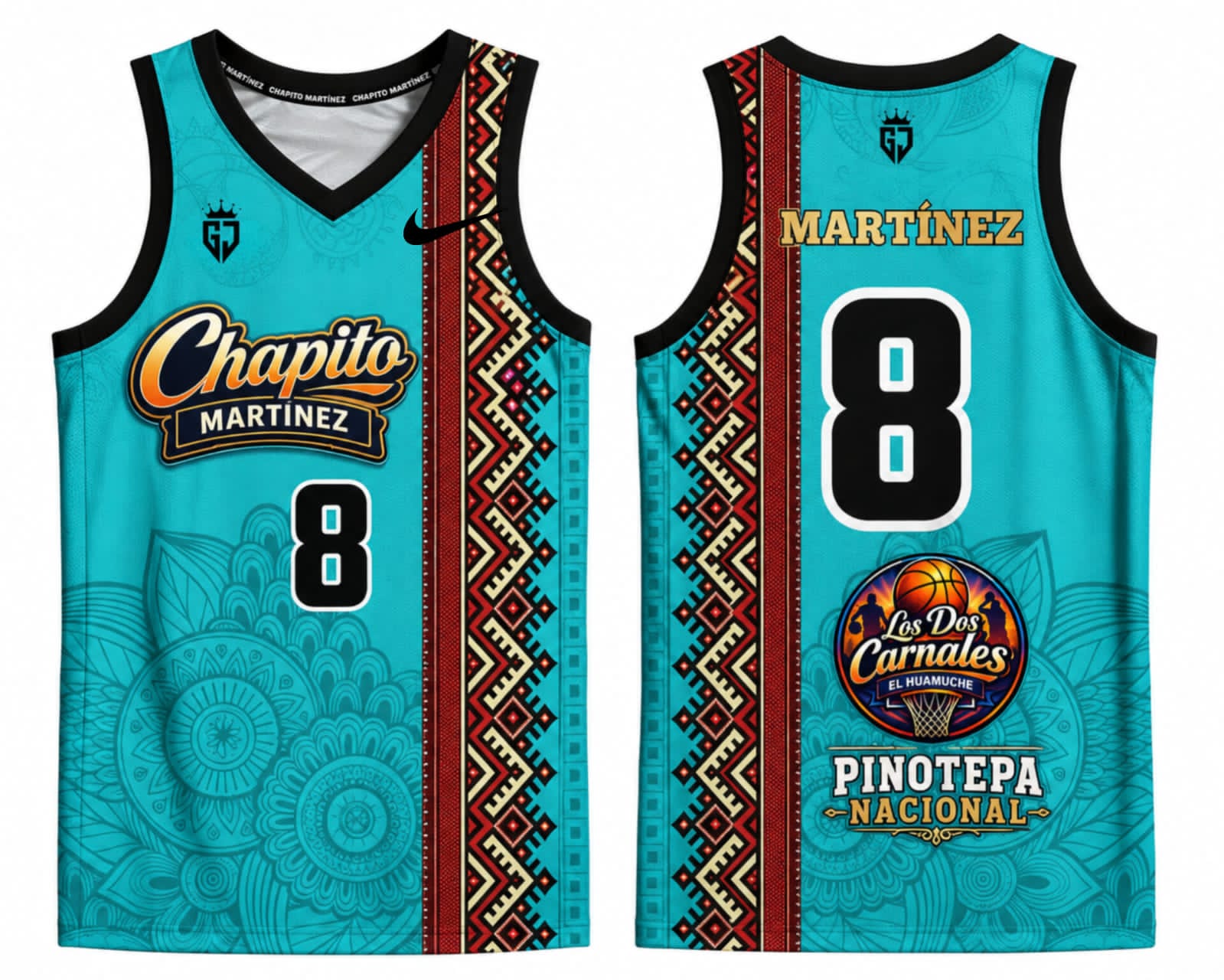 Uniforme de básquetbol turquesa frente y espalda